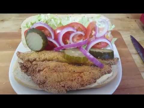 CATFISH POBOY SANDWICH, RICHARD IN THE KITCHEN