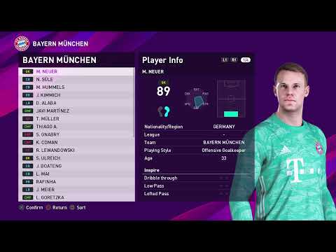 eFootball PES 2020 - Bayern Munich Player Ratings