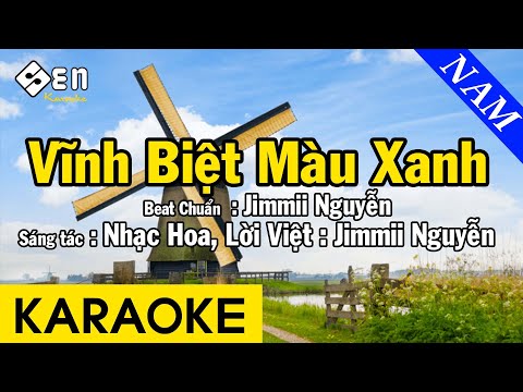 Karaoke Vĩnh Biệt Màu Xanh Tone Nam Nhạc Sống - Beat Chuẩn Jimmii Nguyễn