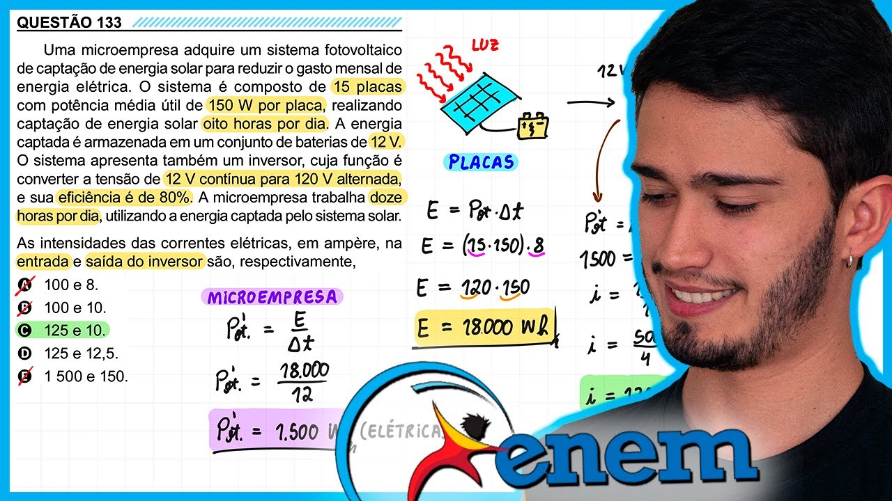 ENEM 2023 PPL - Uma microempresa adquire um sistema fotovoltaico de captação de energia solar para