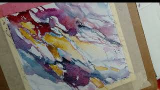 Abstract painting a bit puzzle in watercolor!