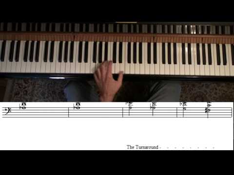 Basic Blues in F - jazz style for piano using rootless voicings