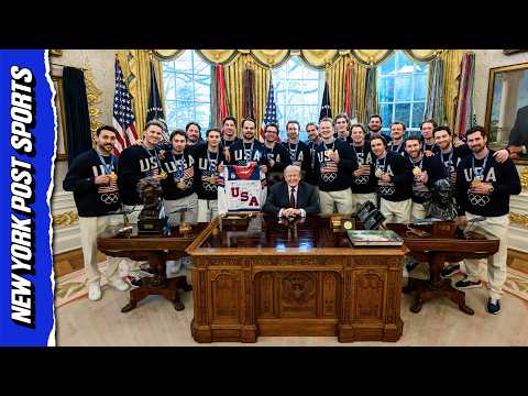USA men's hockey team visits The White House