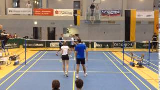 preview picture of video 'Badminton BW-MS 2014 in Schorndorf-Mixed Halbfinale, 3. Satz'