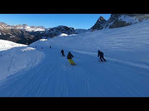 Giacomo Garini skiing in Porta Vescovo, Arabba Dolomites, Italy
