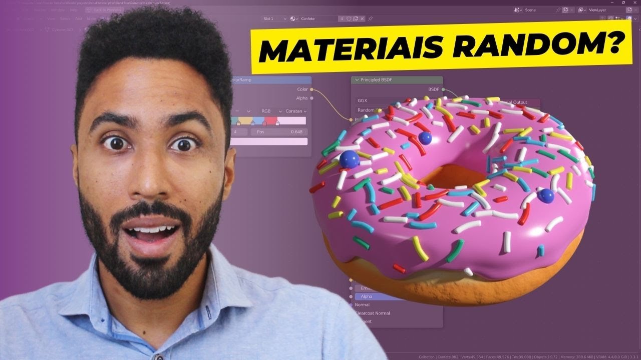 Aula 10 - Geometry nodes e materiais aleatórios no Blender