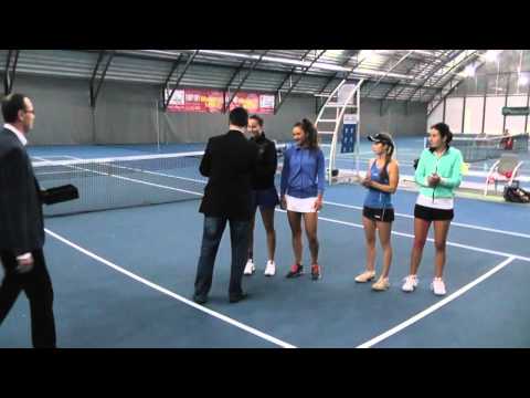 EMPIRE Womens Indoor 2015: Doubles final ceremony, HEIL /SEVASTOVA - HONCOVA/JURIKOVA (SVK) 6:4, 6:3