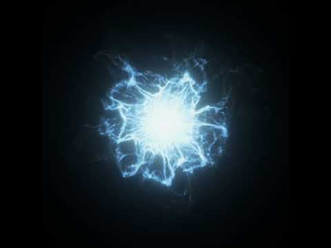 blue energy ball vfx with black screen