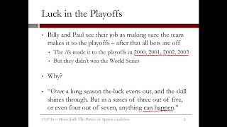 2.3.9 Sports Analytics - Video 5: Winning the World Series