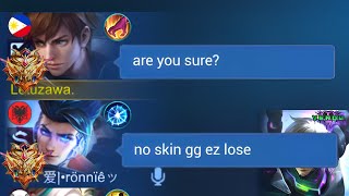 NO SKIN GUSION IN HIGH RANK!! THEY THINK IM NOOB �
