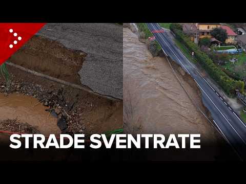 Severe weather hits Calabria: roads in Cosenza are destroyed. Residents shovel mud from their yards.