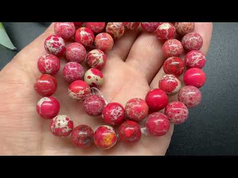 Імператорська яшма 8мм червона, кругла