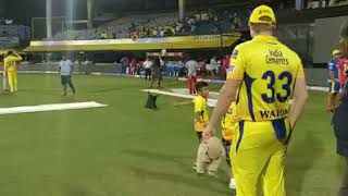 Dhoni playing with Watson son CSK 2019 IPL