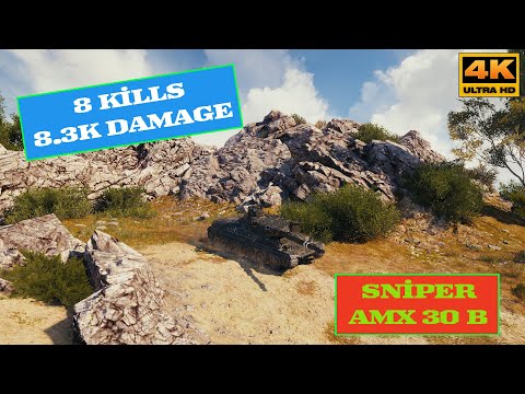 AMX 30 B - 8 Kills 8.3K Damage - World of Tanks 4K