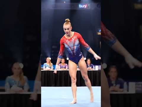 USA Gymnast Holds a Deep Side Split Balance Solo Before Competition