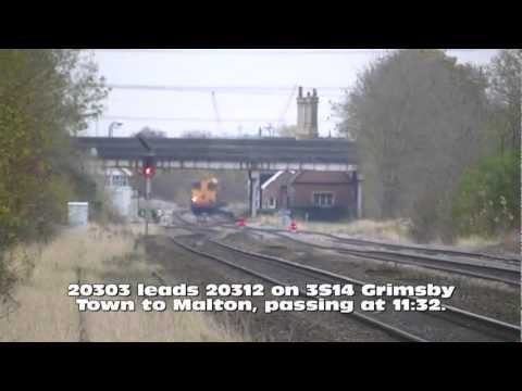 20303 & 20312 on 3S13 & 3S14 RHTT's at Ulceby Chase - 12th November 2012