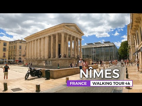 Nîmes, France - Roman and Mediterranean City | Walking Tour 4K