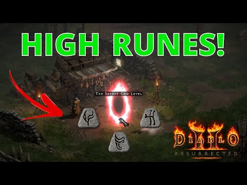 Diablo 2 Resurrected | HIGH RUNES Dropped From Doing 50 Cow Runs | D2R Loot Highlights