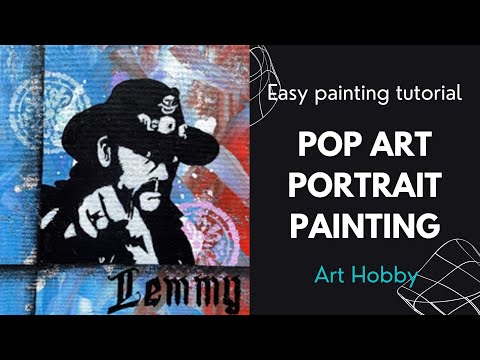 How to Paint easy pop art portrait - Lemmy Kilmister, Motorhead