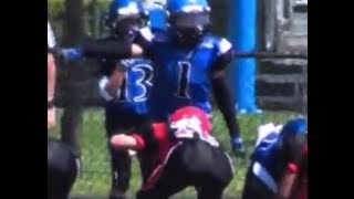 preview picture of video 'Doral Broncos Crash Hamilton 11 years old Middle Linebacker Miami Xtreme Youth Football League 2012'
