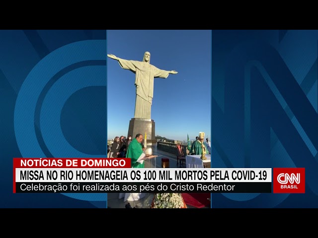 Missa no Cristo Redentor homenageia os 100 mil mortos pela Covid-19 no Brasil