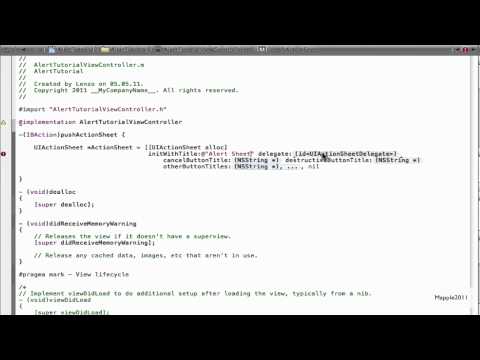 Xcode 4 iPhhone SDK Tutorial - Display an Alert Action Sheet HD