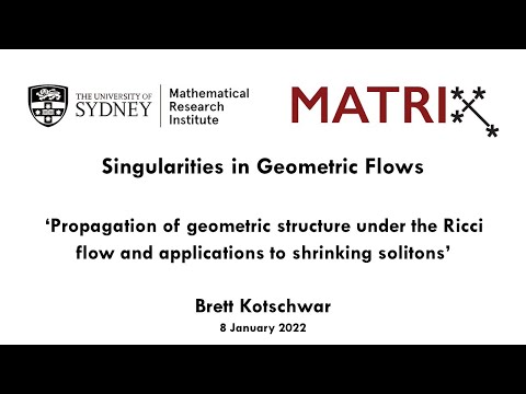 Brett Kotschwar: Propagation of geometric structure under the Ricci flow & applications