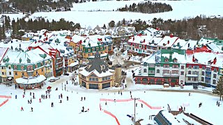 [4K]🇨🇦 Mont-Tremblant: The Most Beautiful Ski Resort⛷️ in Northeast America👍💗 Fe