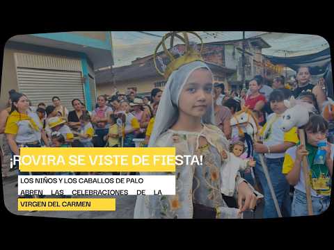 Los niños y los caballos de palo abren las celebraciones de la Virgen del Carmen en Rovira Tolima