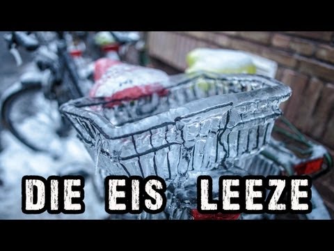 Die Eis Leeze - Fahrrad in Münster im Winter