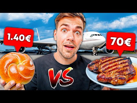 Ich esse das GÜNSTIGSTE und TEUERSTE am Flughafen ✈️🤯