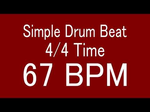 67 BPM 4/4 TIME SIMPLE STRAIGHT DRUM BEAT FOR TRAINING MUSICAL INSTRUMENT / 楽器練習用ドラム