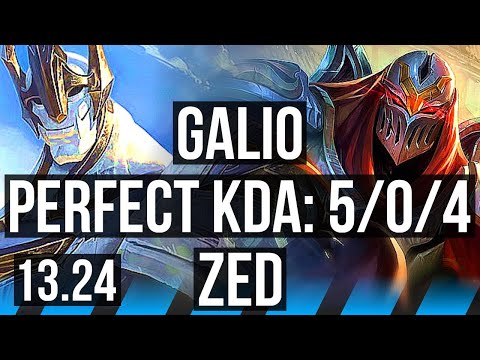 GALIO vs ZED (MID) | 5/0/4, 1600+ games, 800K mastery | KR Master | 13.24