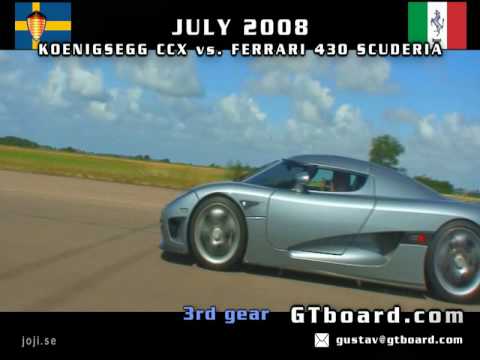 HD: Koenigsegg CCX vs Ferrari 430 Scuderia 50-300 km/h now in High Definition