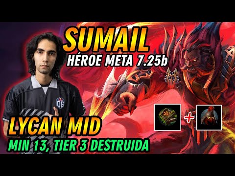 NEW META!!!  SUMAIL PICKEA LYCAN MID Y ROMPE TIER 3 EN 13 MIN !! (NECRONOMICON + DOMINATOR) - DOTA 2