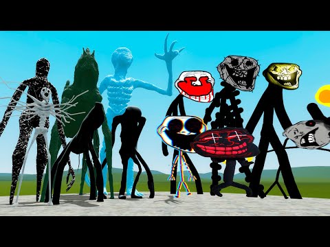 GIANT TREVOR HENDERSON CREATURES VS TROLLGE FAMILY (Garry's Mod)