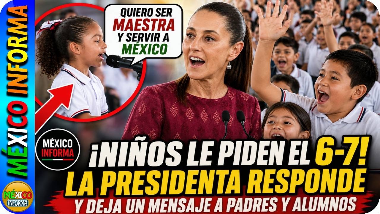 LE GRITARON DE TODO A LA PRESIDENTA. NIÑA SORPRENDE A CLAUDIA CON ESTE MENSAJE. PASÓ EN COLIMA.