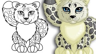 How to draw a Snow Leopard | Cute and Easy | Step By Step Drawing