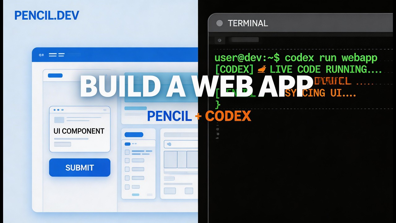 Build a Full Web App with Pencil.dev + Codex (Design-to-Code Walkthrough)
