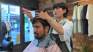 Download lagu 💈(ASMR) Charming Japanese Lady Barber Did Amazing on Haircut, Shave & Shampoo in Japan mp3