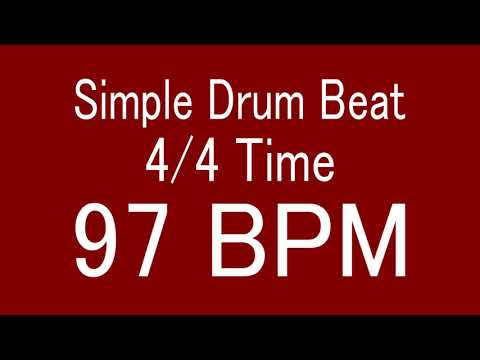 97 BPM 4/4 TIME SIMPLE STRAIGHT DRUM BEAT FOR TRAINING MUSICAL INSTRUMENT / 楽器練習用ドラム