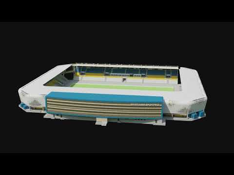 Animação 3D do novo Ernst-Abbe-Sportfelds em Jena