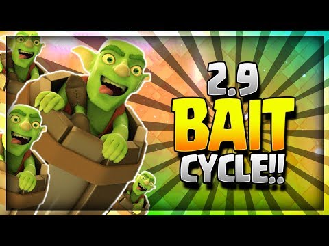 INSANE 2.9 SUPER FAST CYCLE GOBLIN BARREL DECK!! "No Legendary" Spell Bait Deck - Clash Royale