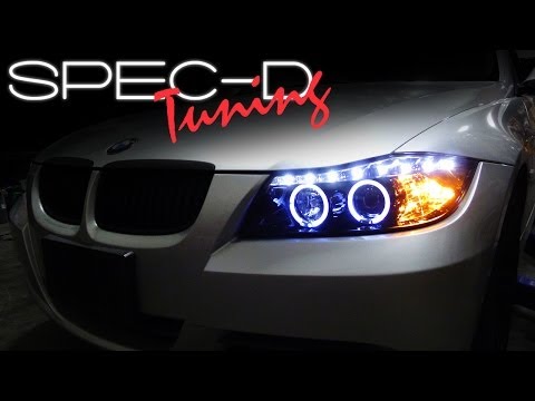 SPECDTUNING INSTALLATION VIDEO: 2006 - 2008 BMW E90 3-SERIES 4 DOOR PROJECTOR HEADLIGHTS
