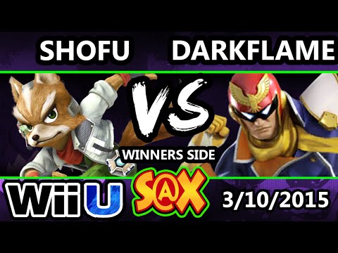 S@X - Shofu (Fox) Vs. Darkflame (Captain Falcon) SSB4 Tournament - Smash 4 - Smash Wii U
