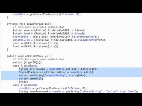 Android Application Development Tutorial 97 Loading Sharedpreferences Data