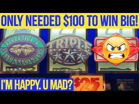 $100 SHOTS on $25 Slots! 🤯 HUGE WIN in Only 4 Rolls! | Double Top Dollar 😡SHOCKER😡!