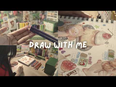 Draw with me 🍮 testing out this Arrtx 126 colored pencils set