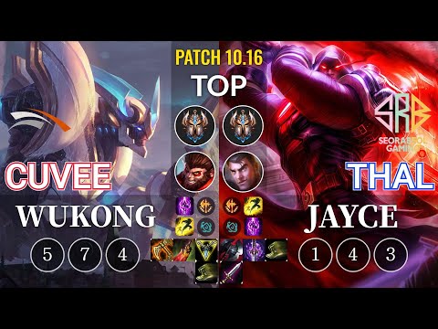 HLE CuVee Wukong vs SRB Thal Jayce Top - KR Patch 10.16