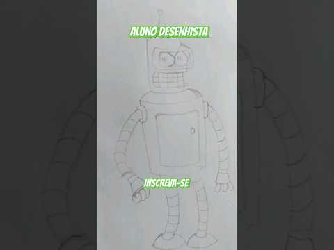 Aula de como desenhar o Bender de Futurama Professor  x Aluno desenhista